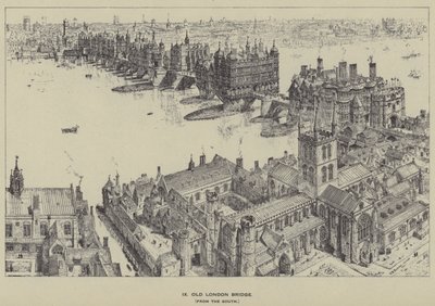 Old London Bridge, délről alkotó: Henry William Brewer