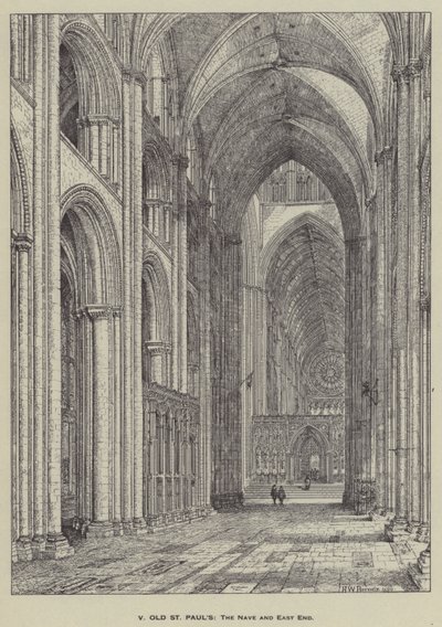 Old St Pauls, The Nave és East End alkotó: Henry William Brewer