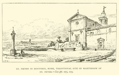 St Pietro in Montorio, Róma, Szent Péter vértanúságának hagyományos helyszíne (metszet) alkotó: Henry William Brewer