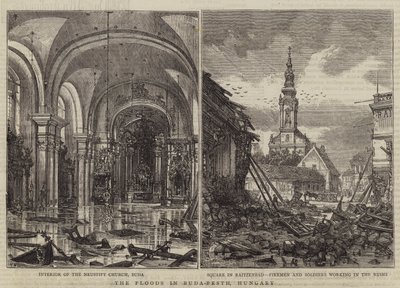 Az árvíz Buda-Pesten, Magyarországon alkotó: Henry William Brewer