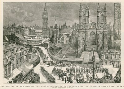 Őfelsége, a királynő jubileuma – a királynő hintójának érkezése a Westminster-apátságba alkotó: Henry William Brewer