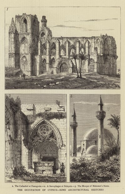 Ciprus megszállása, néhány építészeti vázlat alkotó: Henry William Brewer