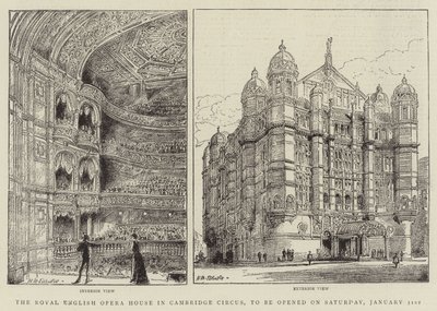 A Királyi Angol Operaház a Cambridge Circusban, január 31-én, szombaton nyílik meg alkotó: Henry William Brewer