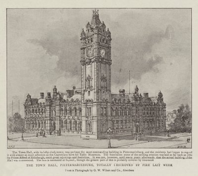 A pietermaritzburgi városháza teljesen elpusztult a múlt héten alkotó: Henry William Brewer