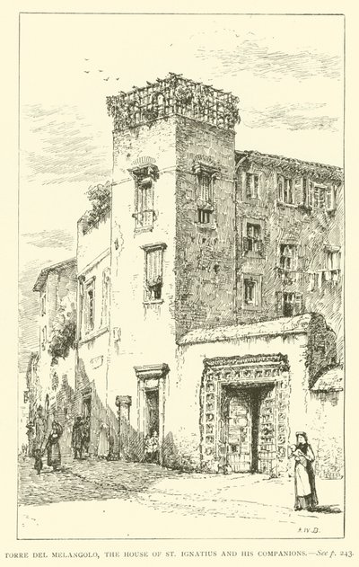 Torre del Melangolo, Szent Ignác és társai háza (metszet) alkotó: Henry William Brewer
