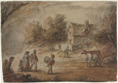 Vidéki jelenet katonákkal alkotó: Henry William Bunbury