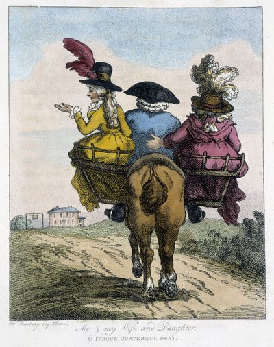 Én a feleségemmel és a lányommal - „angol karikatúrákban a lovaglás modoráról”, ill. H.W. Bunbury, szerk. John Stockdale alkotó: Henry William Bunbury