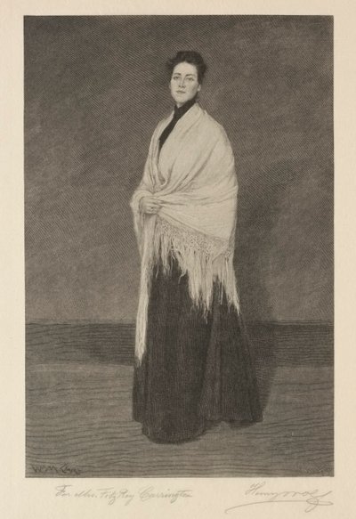 Hölgy kendővel. alkotó: Henry Wolf