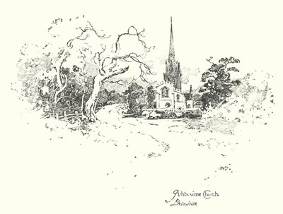 Ashbourne Church, Derbyshire (litho) alkotó: Herbert (after) Railton