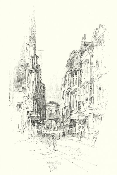 Butcher Row, London (litho) alkotó: Herbert (after) Railton