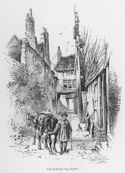 Edzés: The Elephant Inn, Exeter (litho) alkotó: Herbert (after) Railton