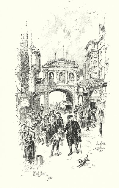 Dr. Johnson, Fleet Street, London, 1780 (litho) alkotó: Herbert (after) Railton