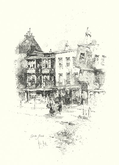 Grub Street, London (litho) alkotó: Herbert (after) Railton