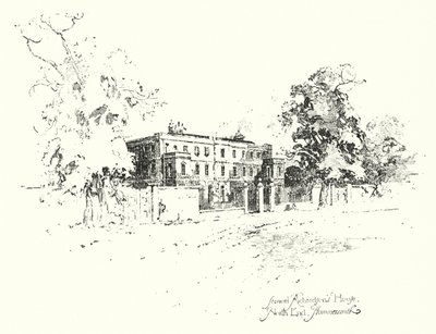 Samuel Richardson háza, North End, Hammersmith (litho) alkotó: Herbert (after) Railton
