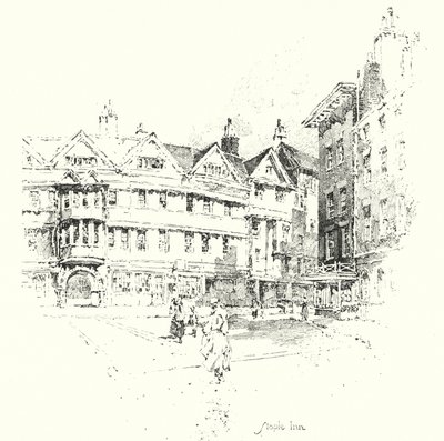 Staple Inn, London (litho) alkotó: Herbert (after) Railton
