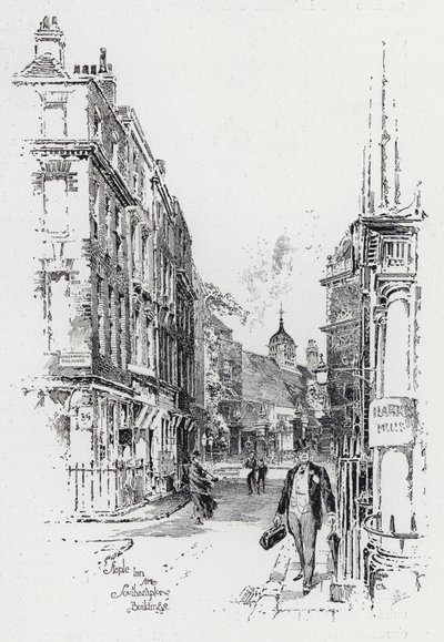 Staple Inn a Southampton Buildingsből (metszet) alkotó: Herbert (after) Railton