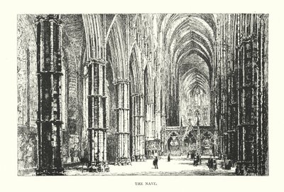 A templomhajó belseje (litográfia) alkotó: Herbert (after) Railton