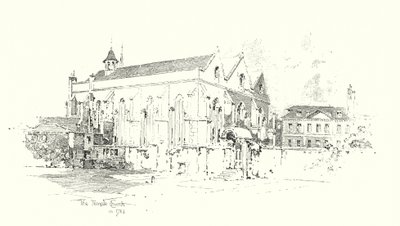 A Temple Church, London, 1761 (litho) alkotó: Herbert (after) Railton