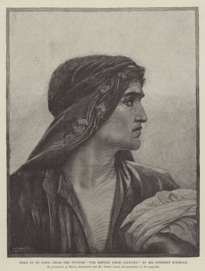 Szent János feje, a Visszatérés a lovasságból című képről alkotó: Herbert Gustave Schmalz