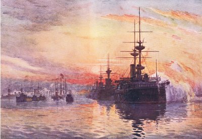 Viktória királynő utolsó útja 1901. február 1., illusztráció: Cassells History of England, 1900-as évek alkotó: Herbert Kerr Rooke