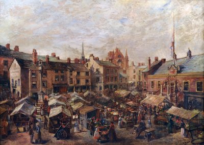 Carlisle piactér a régi városháza előtt, 1870-80 alkotó: Herbert Lees