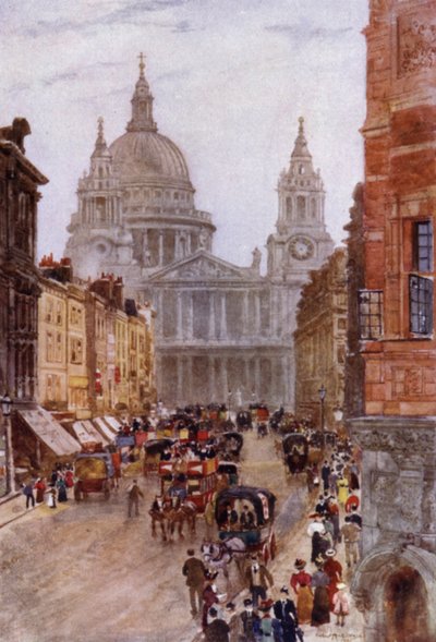 Szent Pál és Ludgate-hegy (színes litó) alkotó: Herbert Menzies (after) Marshall