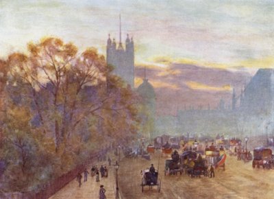 A Westminster megközelítése (színes litó) alkotó: Herbert Menzies (after) Marshall