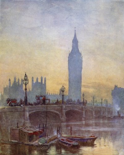 A híd Westminsterben (színes litó) alkotó: Herbert Menzies (after) Marshall