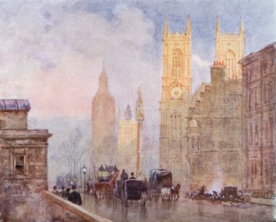 A Victoria Street vége, Westminster (színes litó) alkotó: Herbert Menzies (after) Marshall