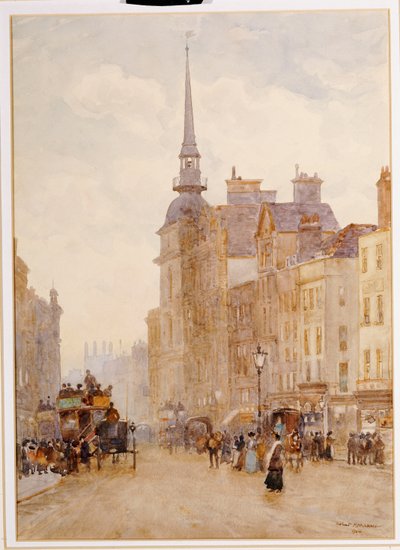 Lenézés a Ludgate-hegyre a Szent Pál lépcsőjéről, 1900 alkotó: Herbert Menzies Marshall