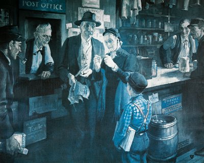 A szemüveggyártó az 1800-as évek végén, az American Optical Company reklámja alkotó: Herbert Morton Stoops