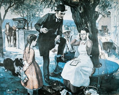 A szemüvegárus az 1800-as évek végén, az American Optical Company reklámja alkotó: Herbert Morton Stoops