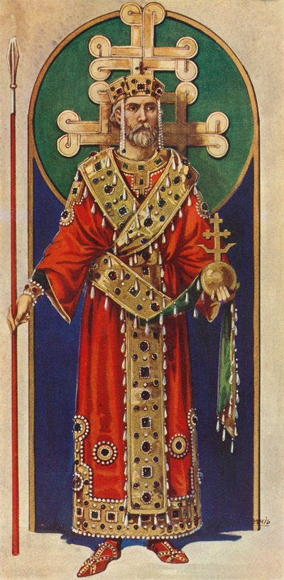 A 10., 11. és 12. század bizánci császára, i.sz., 1924. alkotó: Herbert Norris