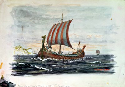 Viking hajó (akvarell) alkotó: Herbert Oakes Jones