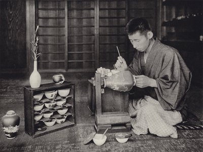 Japán az 1920-as években: Kína festése (f/w fotó) alkotó: Herbert Ponting