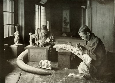 Elefántcsontfaragók, 1910. alkotó: Herbert Ponting