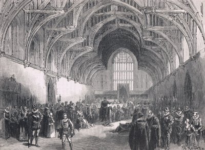 Állami per a Westminster Hallban I. Erzsébet idejében alkotó: Herbert Railton