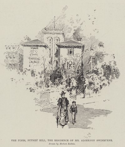 The Pines, Putney Hill, Algernon Swinburne úr lakhelye alkotó: Herbert Railton