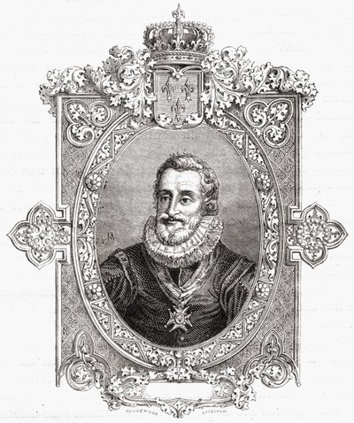 Henri IV, Pannemaker-Ligny metszete, Louis Blanc (1811-82) "Histoire de la Revolution Francaise" című művéből alkotó: Hercule Catenacci
