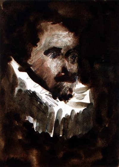 Férfi Ruffal (akvarell, ceruza, papír) alkotó: Hercules Brabazon Brabazon