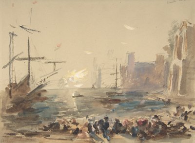 Tengeri tájkép recto, Megfejthetetlen vázlat verso, 1840-1906. alkotó: Hercules Brabazon Brabazon