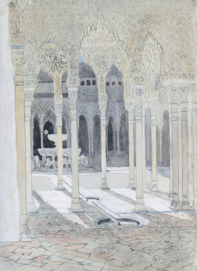 Az Oroszlánudvar, az Alhambra, Granada, Spanyolország alkotó: Hercules Brabazon Brabazon