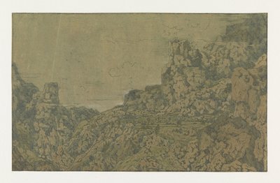 Hegyvidéki táj fennsíkkal, c. 1625-30 alkotó: Hercules Segers
