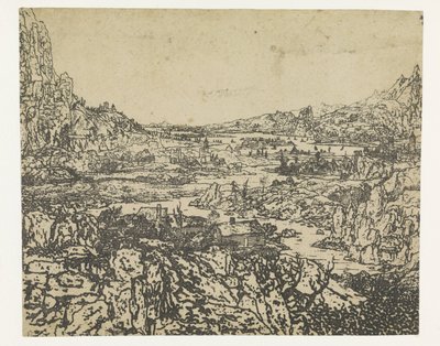 Hegyi völgy kanyargós folyóval alkotó: Hercules Segers