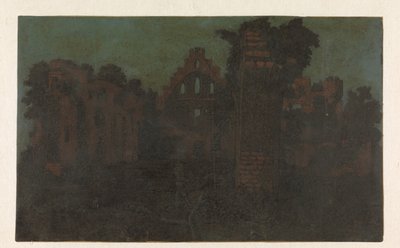 A Rijnsburgi apátság romjai, nagy változat A Rijnsburgi apátság romjai délről: nagy változat alkotó: Hercules Segers