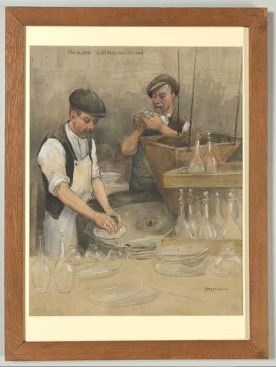 A leerdami üveggyár: felületcsiszolás alkotó: Herman Heijenbrock