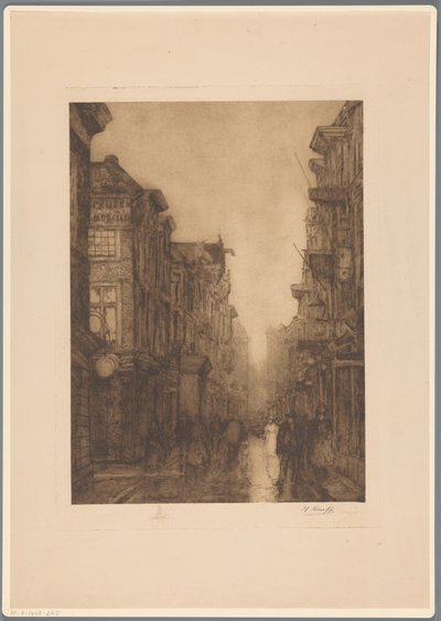 Spuistraat Hágában alkotó: Herman Heuff (signed by artist)
