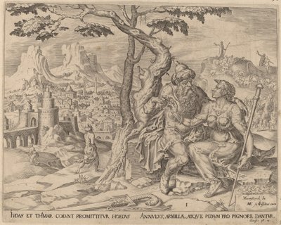 Júda zálogot ad Tamárnak alkotó: Herman Jansz Muller after Maerten van Heemskerck