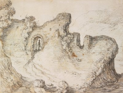 Hegyi táj romokkal. 1650 körül alkotó: Herman Saftleven