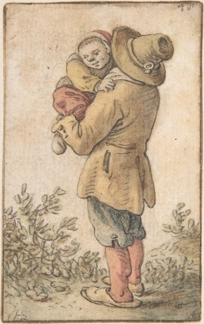 Paraszt gyermekkel, 17. század. alkotó: Herman Saftleven the Younger